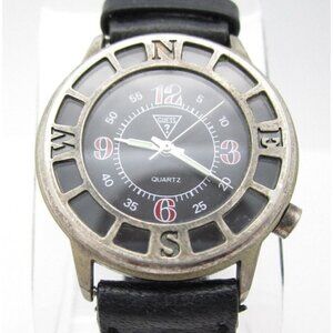 Vtg 1990 Women Guess Quartz WR Analog 34mm Dial Contemporary Round Watch (F157)